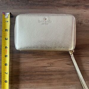 Kate Spade Metallic Gold Champagne Wristlet Wallet
